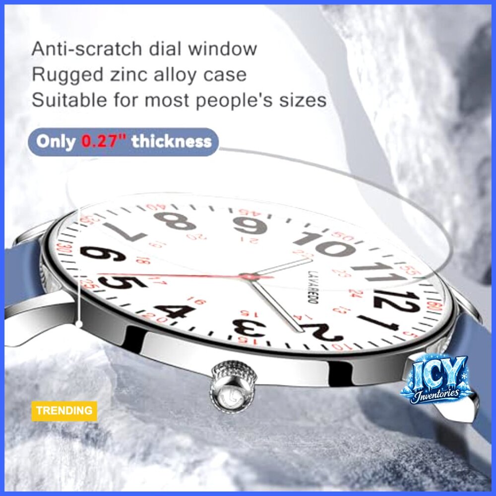 Waterproof Analog Watch with Luminous Dial and Silicone Band - Picture 2 of 7